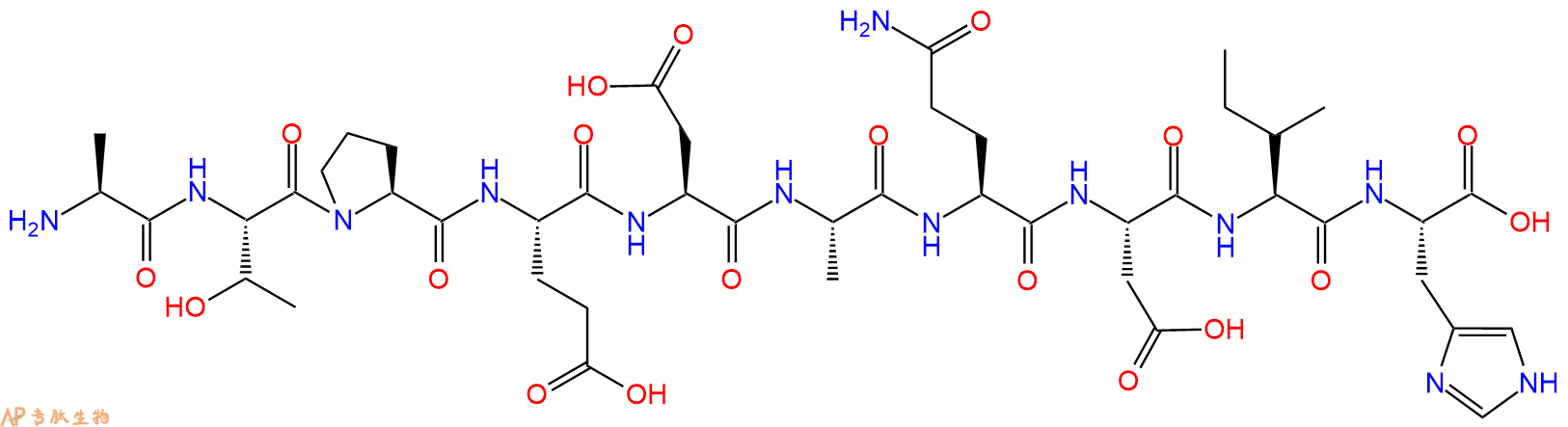 专肽生物产品H2N-Ala-Thr-Pro-Glu-Asp-Ala-Gln-Asp-Ile-His-OH