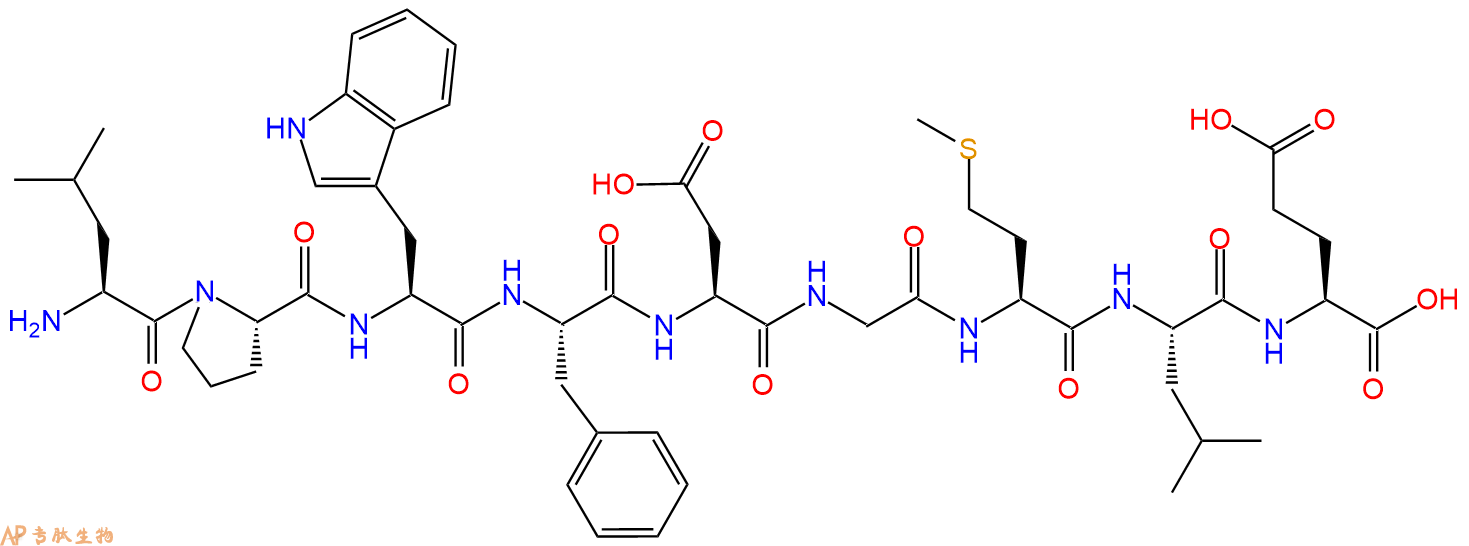 专肽生物产品H2N-Leu-Pro-Trp-Phe-Asp-Gly-Met-Leu-Glu-OH