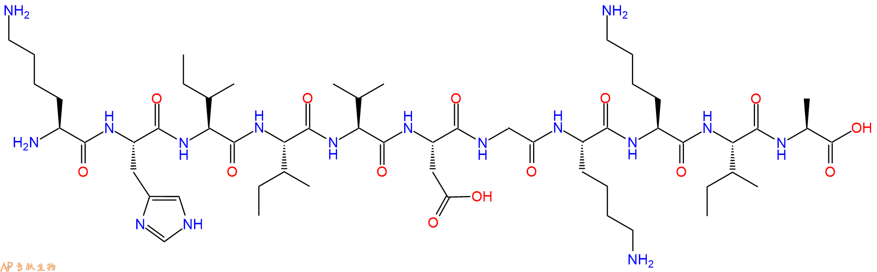 专肽生物产品H2N-Lys-His-Ile-Ile-Val-Asp-Gly-Lys-Lys-Ile-Ala-OH