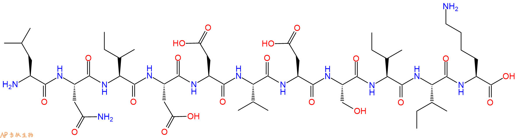 专肽生物产品H2N-Leu-Asn-Ile-Asp-Asp-Val-Asp-Ser-Ile-Ile-Lys-OH