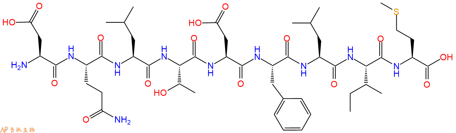专肽生物产品H2N-Asp-Gln-Leu-Thr-Asp-Phe-Leu-Ile-Met-OH