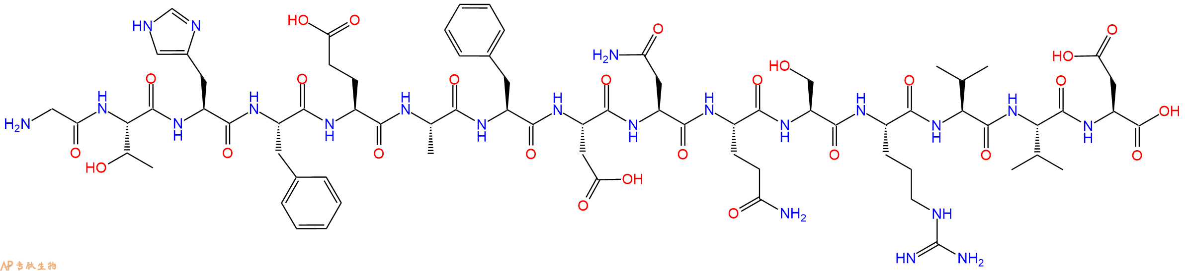 专肽生物产品H2N-Gly-Thr-His-Phe-Glu-Ala-Phe-Asp-Asn-Gln-Ser-Arg-Val-Val-Asp-OH