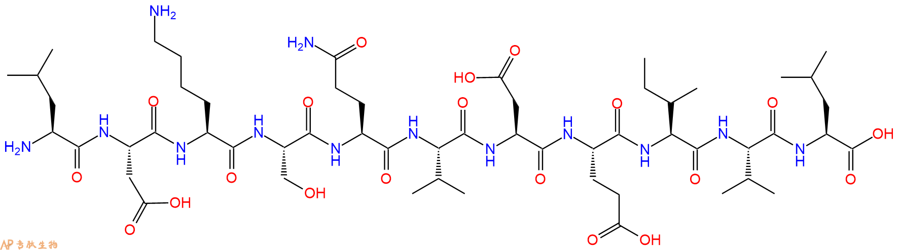 专肽生物产品H2N-Leu-Asp-Lys-Ser-Gln-Val-Asp-Glu-Ile-Val-Leu-OH