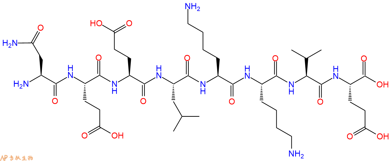 专肽生物产品H2N-Asn-Glu-Glu-Leu-Lys-Lys-Val-Glu-OH
