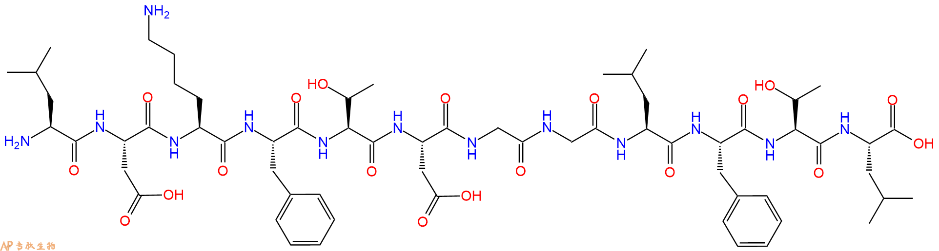 专肽生物产品H2N-Leu-Asp-Lys-Phe-Thr-Asp-Gly-Gly-Leu-Phe-Thr-Leu-OH