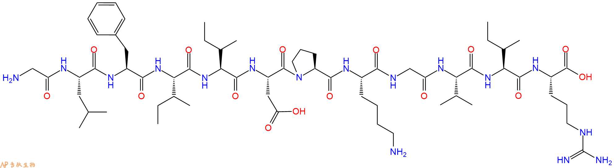 专肽生物产品H2N-Gly-Leu-Phe-Ile-Ile-Asp-Pro-Lys-Gly-Val-Ile-Arg-OH