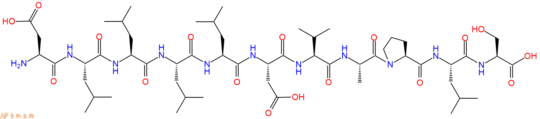 专肽生物产品H2N-Asp-Leu-Leu-Leu-Leu-Asp-Val-Ala-Pro-Leu-Ser-OH
