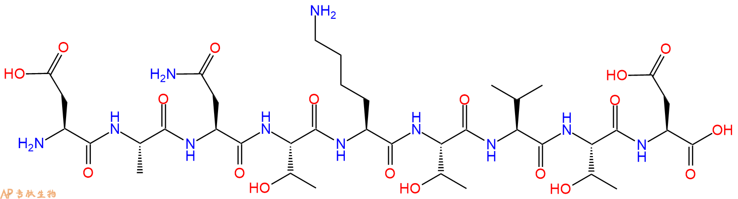 专肽生物产品H2N-Asp-Ala-Asn-Thr-Lys-Thr-Val-Thr-Asp-OH