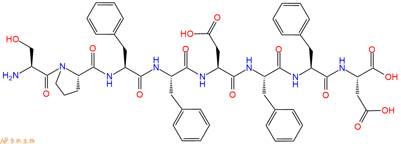 专肽生物产品H2N-Ser-Pro-Phe-Phe-Asp-Phe-Phe-Asp-OH