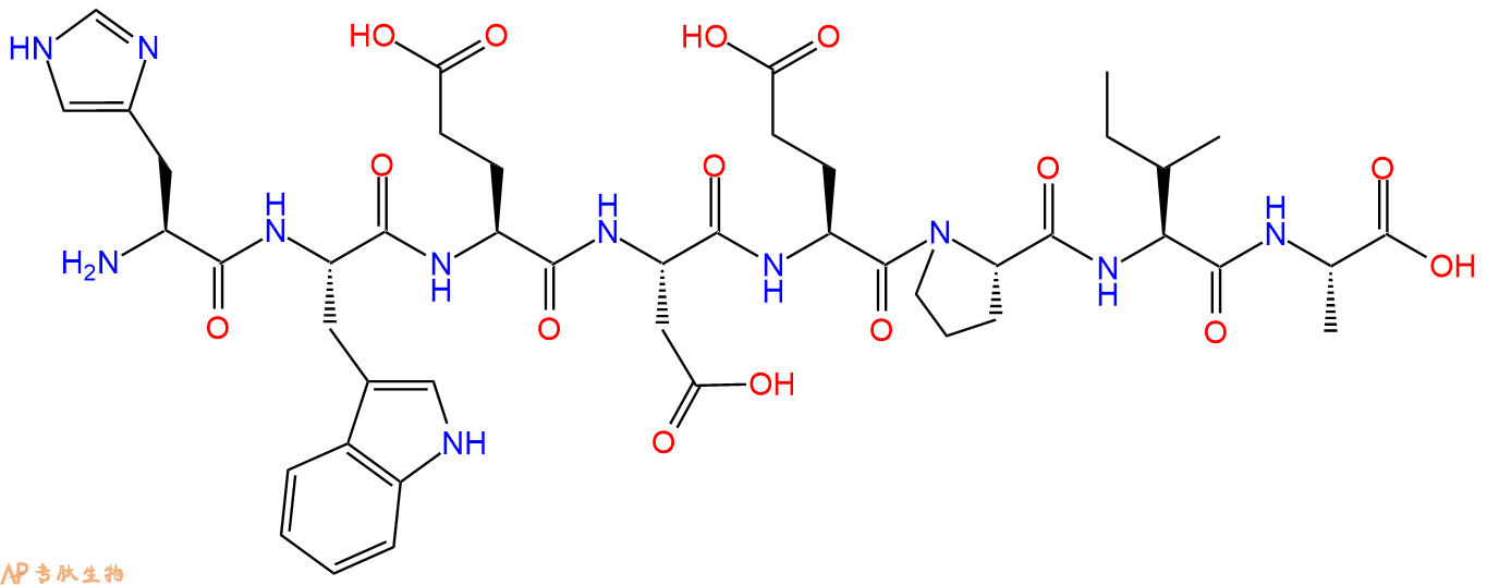 专肽生物产品H2N-His-Trp-Glu-Asp-Glu-Pro-Ile-Ala-OH