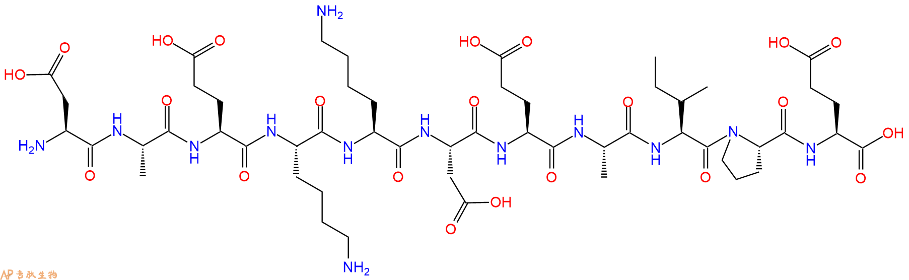 专肽生物产品H2N-Asp-Ala-Glu-Lys-Lys-Asp-Glu-Ala-Ile-Pro-Glu-OH