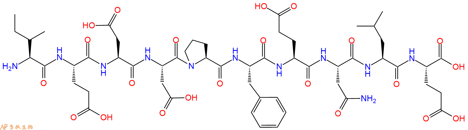 专肽生物产品H2N-Ile-Glu-Asp-Asp-Pro-Phe-Glu-Asn-Leu-Glu-OH
