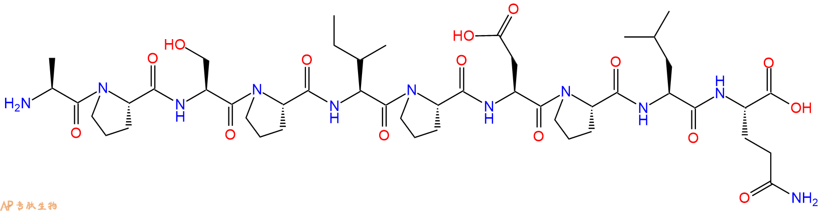 专肽生物产品H2N-Ala-Pro-Ser-Pro-Ile-Pro-Asp-Pro-Leu-Gln-OH