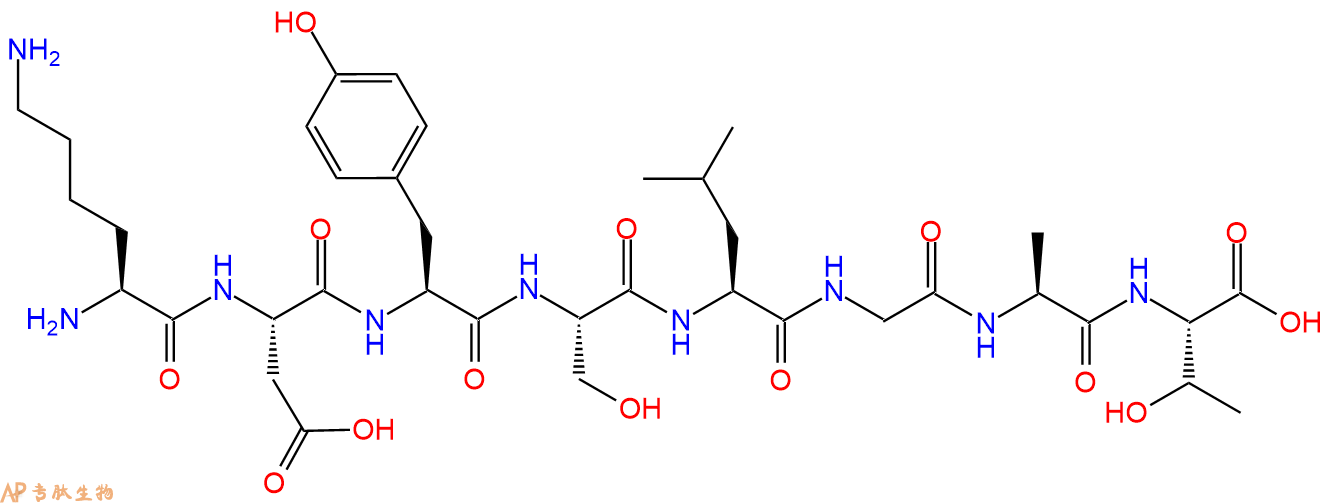 专肽生物产品H2N-Lys-Asp-Tyr-Ser-Leu-Gly-Ala-Thr-OH