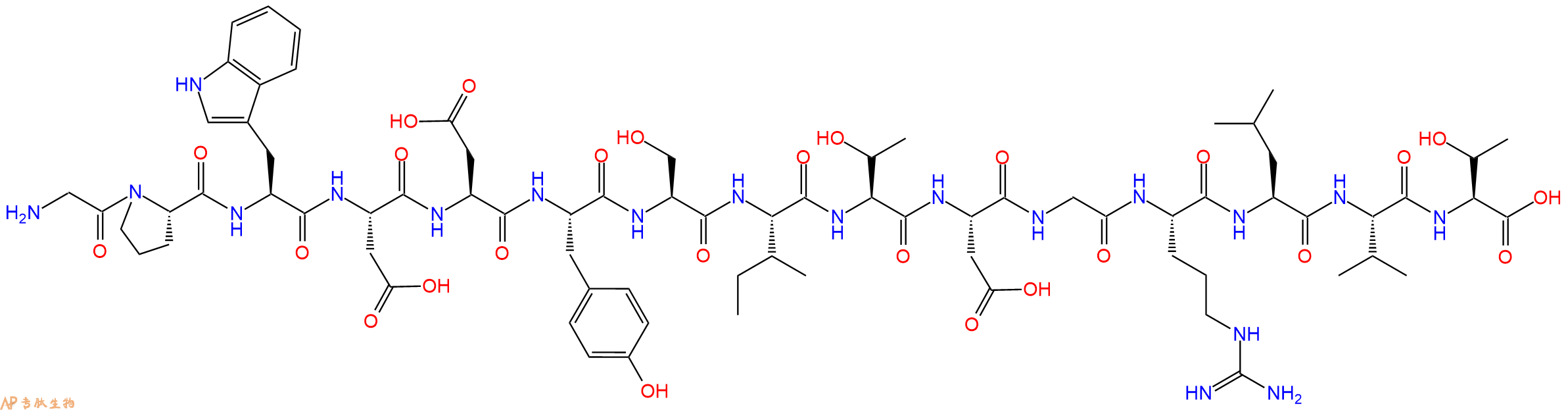 专肽生物产品H2N-Gly-Pro-Trp-Asp-Asp-Tyr-Ser-Ile-Thr-Asp-Gly-Arg-Leu-Val-Thr-OH