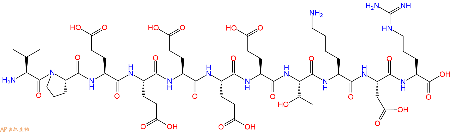 专肽生物产品H2N-Val-Pro-Glu-Glu-Glu-Glu-Glu-Thr-Lys-Asp-Arg-OH