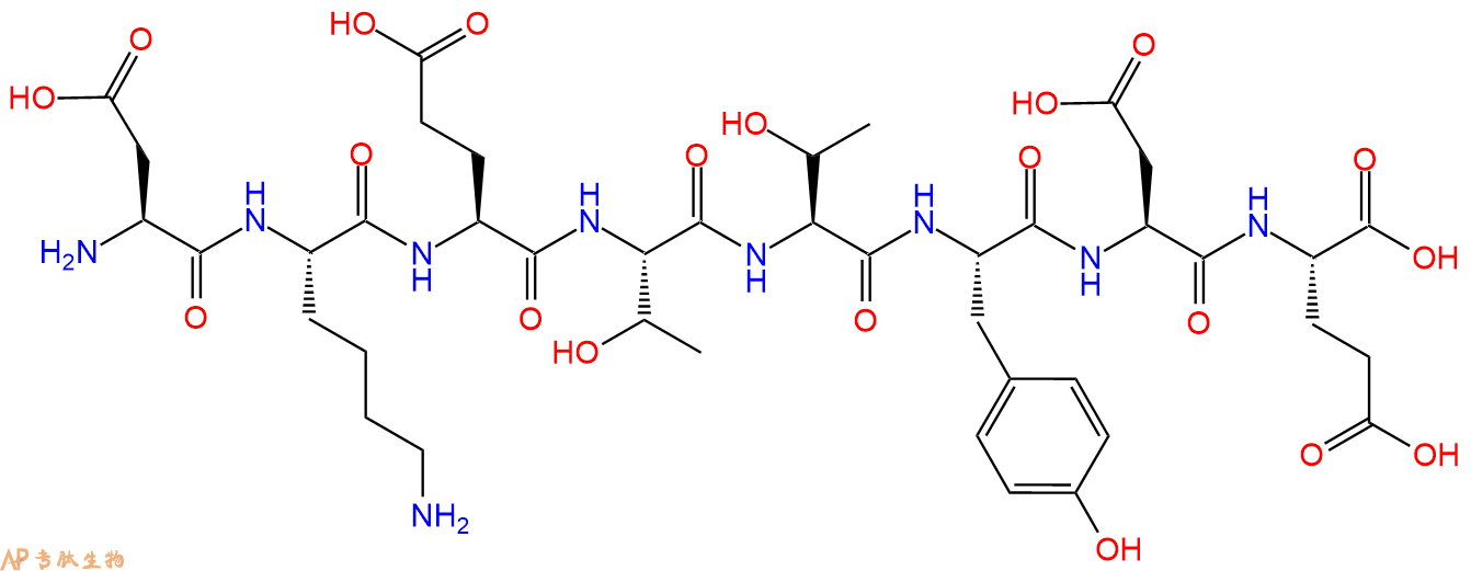 专肽生物产品H2N-Asp-Lys-Glu-Thr-Thr-Tyr-Asp-Glu-OH