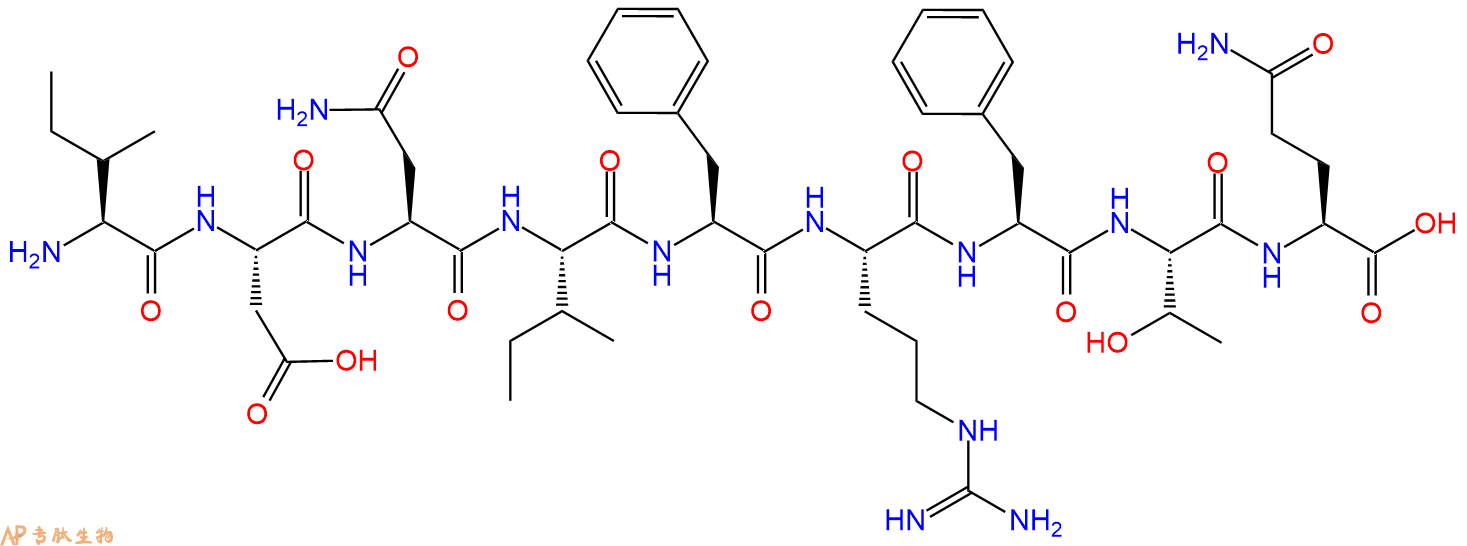 专肽生物产品H2N-Ile-Asp-Asn-Ile-Phe-Arg-Phe-Thr-Gln-OH
