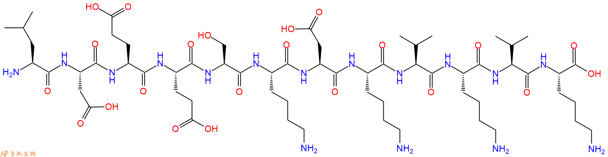 专肽生物产品H2N-Leu-Asp-Glu-Glu-Ser-Lys-Asp-Lys-Val-Lys-Val-Lys-OH