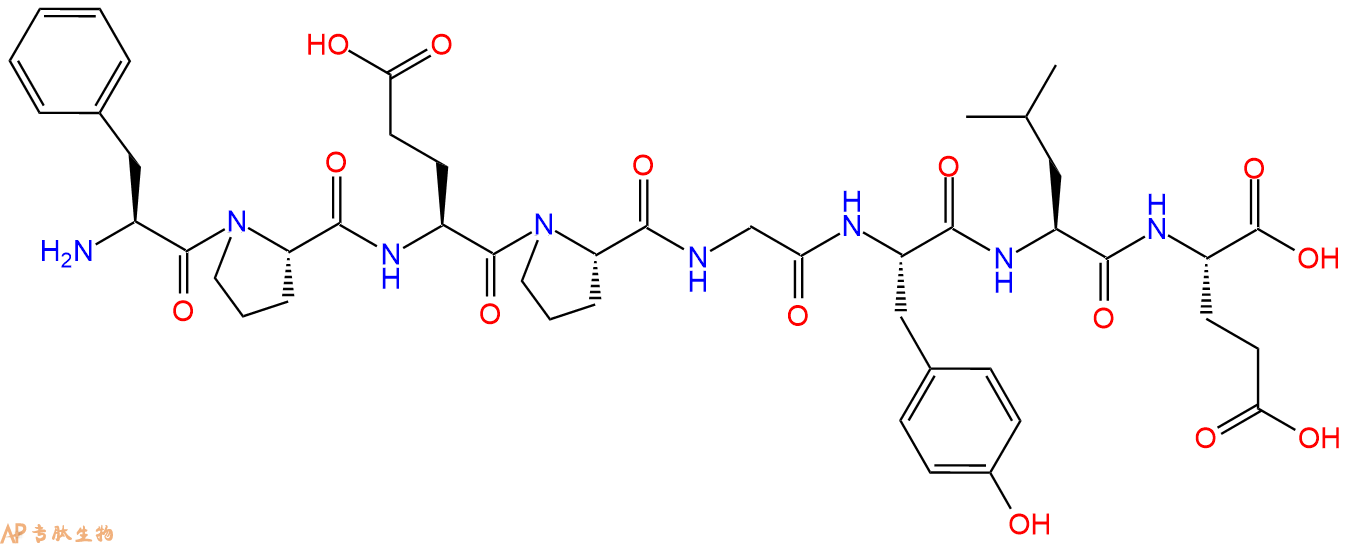 专肽生物产品H2N-Phe-Pro-Glu-Pro-Gly-Tyr-Leu-Glu-OH