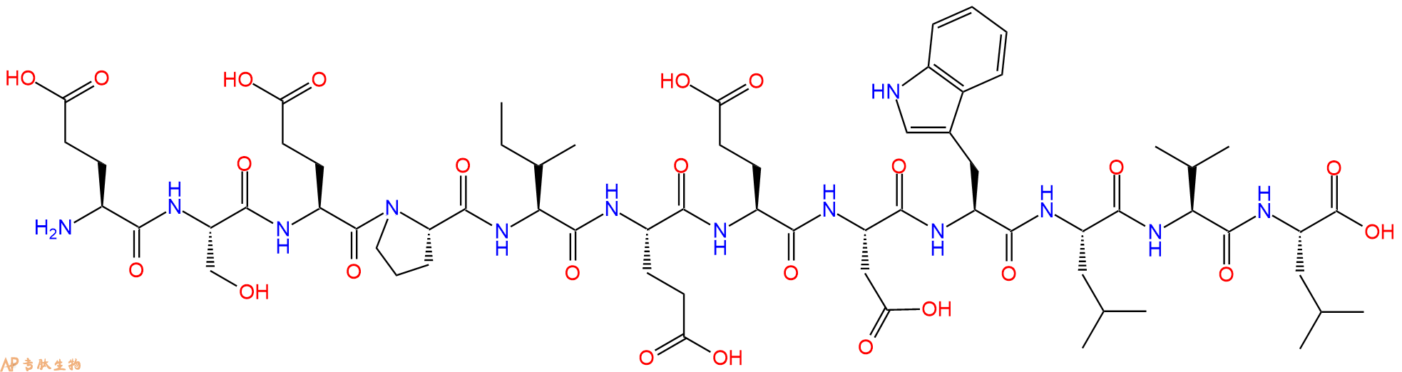 专肽生物产品H2N-Glu-Ser-Glu-Pro-Ile-Glu-Glu-Asp-Trp-Leu-Val-Leu-OH
