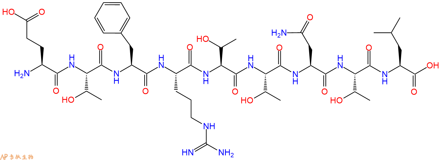 专肽生物产品H2N-Glu-Thr-Phe-Arg-Thr-Thr-Asn-Thr-Leu-OH