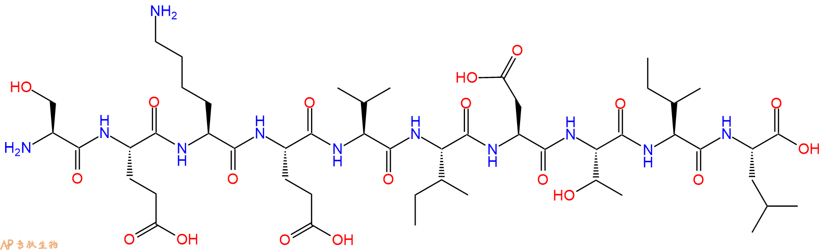 专肽生物产品H2N-Ser-Glu-Lys-Glu-Val-Ile-Asp-Thr-Ile-Leu-OH