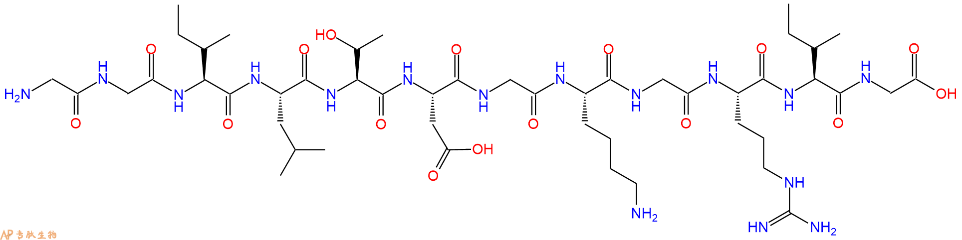 专肽生物产品H2N-Gly-Gly-Ile-Leu-Thr-Asp-Gly-Lys-Gly-Arg-Ile-Gly-OH