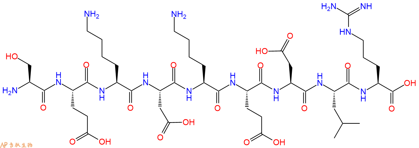 专肽生物产品H2N-Ser-Glu-Lys-Asp-Lys-Glu-Asp-Leu-Arg-OH