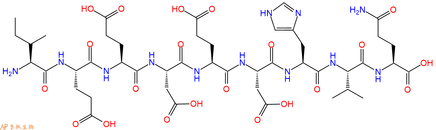 专肽生物产品H2N-Ile-Glu-Glu-Asp-Glu-Asp-His-Val-Gln-OH