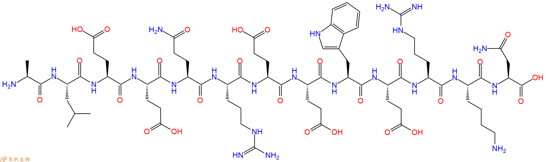 专肽生物产品H2N-Ala-Leu-Glu-Glu-Gln-Arg-Glu-Glu-Trp-Glu-Arg-Lys-Asn-OH