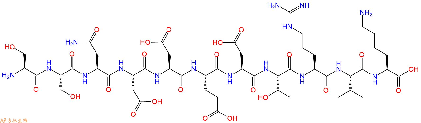 专肽生物产品H2N-Ser-Ser-Asn-Asp-Asp-Glu-Asp-Thr-Arg-Val-Lys-OH
