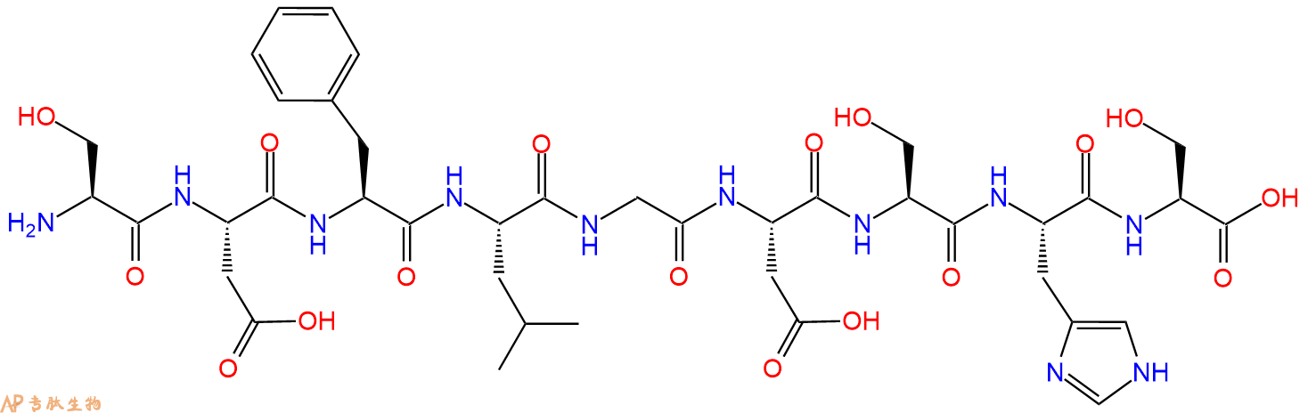 专肽生物产品H2N-Ser-Asp-Phe-Leu-Gly-Asp-Ser-His-Ser-OH