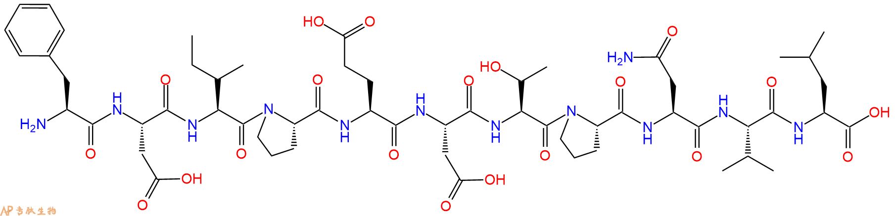 专肽生物产品H2N-Phe-Asp-Ile-Pro-Glu-Asp-Thr-Pro-Asn-Val-Leu-OH