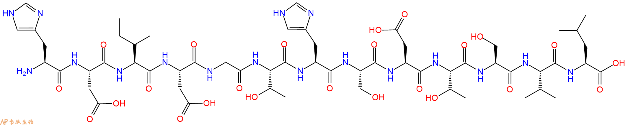 专肽生物产品H2N-His-Asp-Ile-Asp-Gly-Thr-His-Ser-Asp-Thr-Ser-Val-Leu-OH