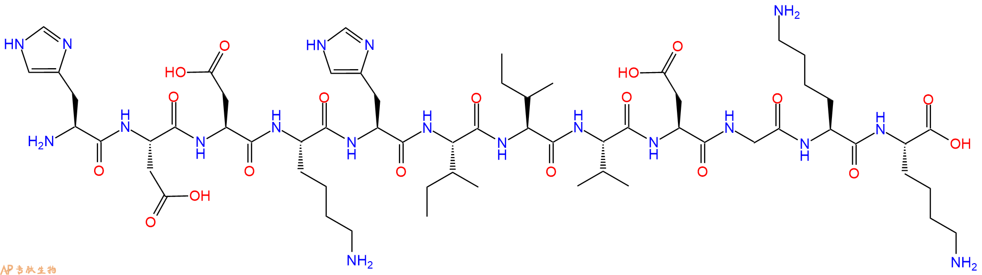 专肽生物产品H2N-His-Asp-Asp-Lys-His-Ile-Ile-Val-Asp-Gly-Lys-Lys-OH