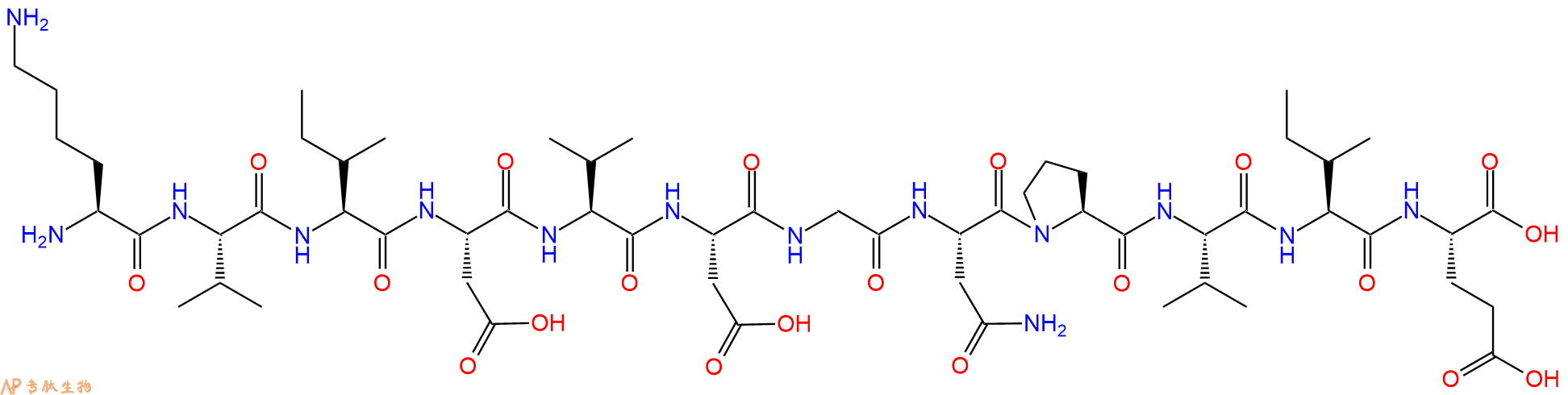 专肽生物产品H2N-Lys-Val-Ile-Asp-Val-Asp-Gly-Asn-Pro-Val-Ile-Glu-OH