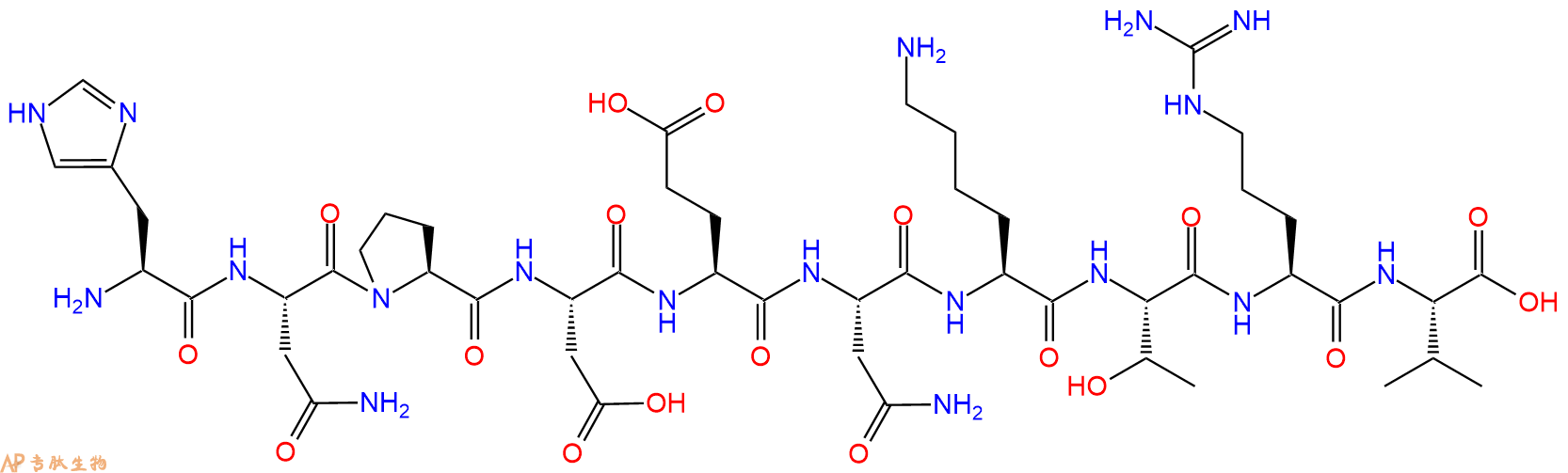 专肽生物产品H2N-His-Asn-Pro-Asp-Glu-Asn-Lys-Thr-Arg-Val-OH