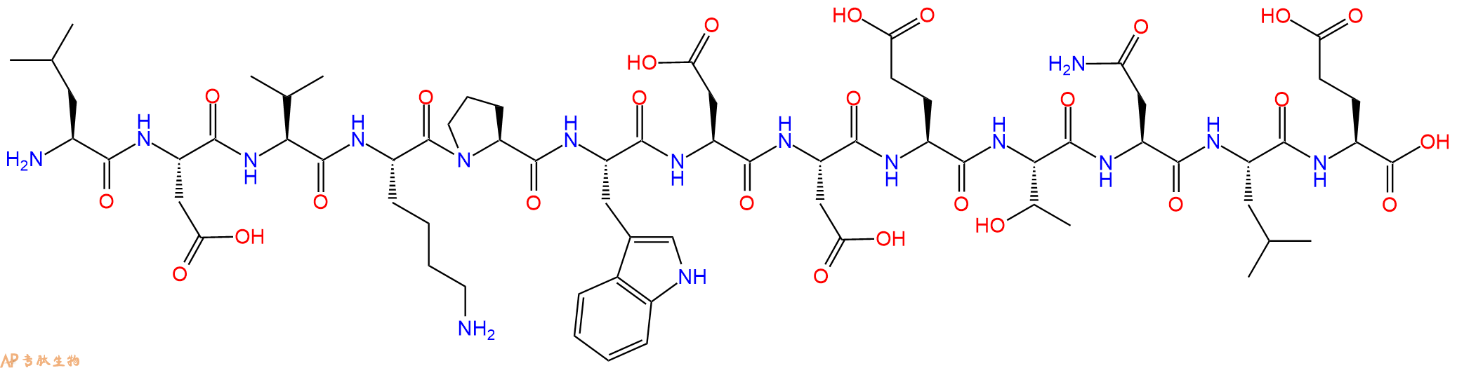 专肽生物产品H2N-Leu-Asp-Val-Lys-Pro-Trp-Asp-Asp-Glu-Thr-Asn-Leu-Glu-OH