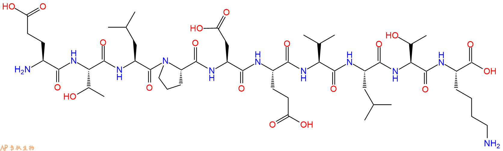专肽生物产品H2N-Glu-Thr-Leu-Pro-Asp-Glu-Val-Leu-Thr-Lys-OH