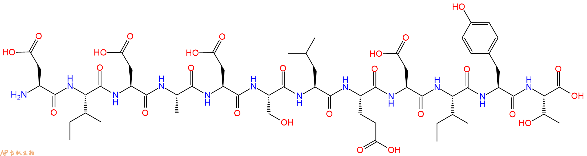 专肽生物产品H2N-Asp-Ile-Asp-Ala-Asp-Ser-Leu-Glu-Asp-Ile-Tyr-Thr-OH