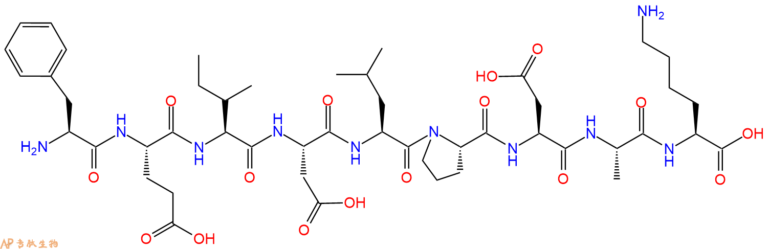 专肽生物产品H2N-Phe-Glu-Ile-Asp-Leu-Pro-Asp-Ala-Lys-OH