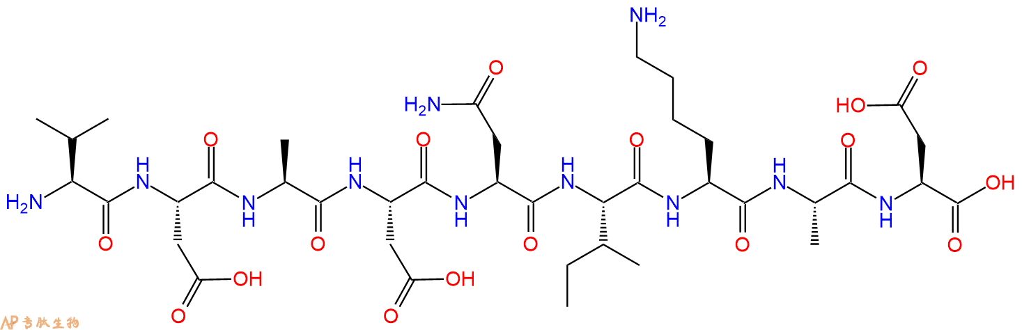 专肽生物产品H2N-Val-Asp-Ala-Asp-Asn-Ile-Lys-Ala-Asp-OH