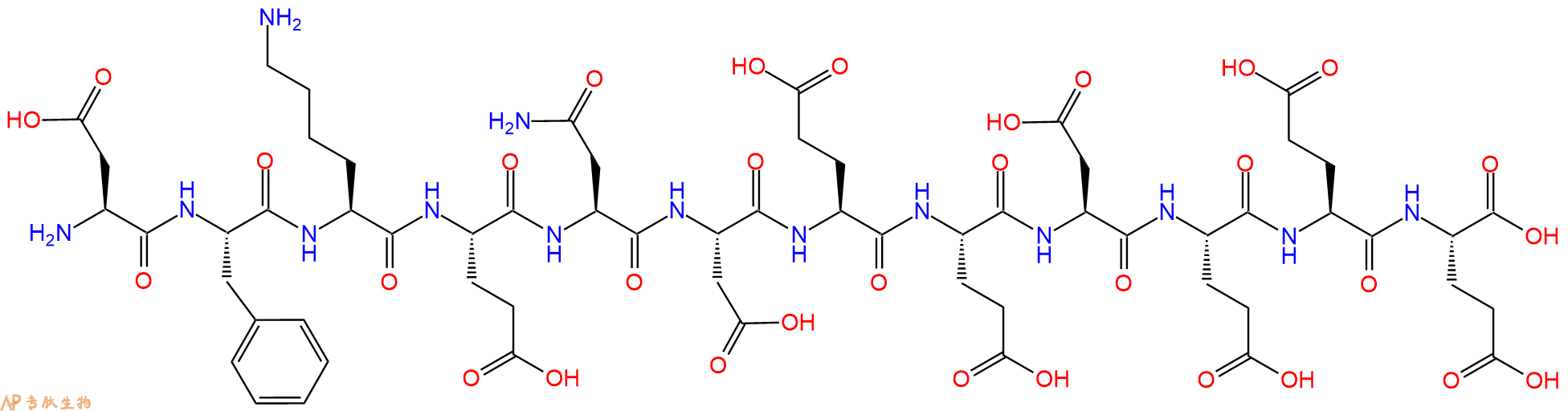 专肽生物产品H2N-Asp-Phe-Lys-Glu-Asn-Asp-Glu-Glu-Asp-Glu-Glu-Glu-OH