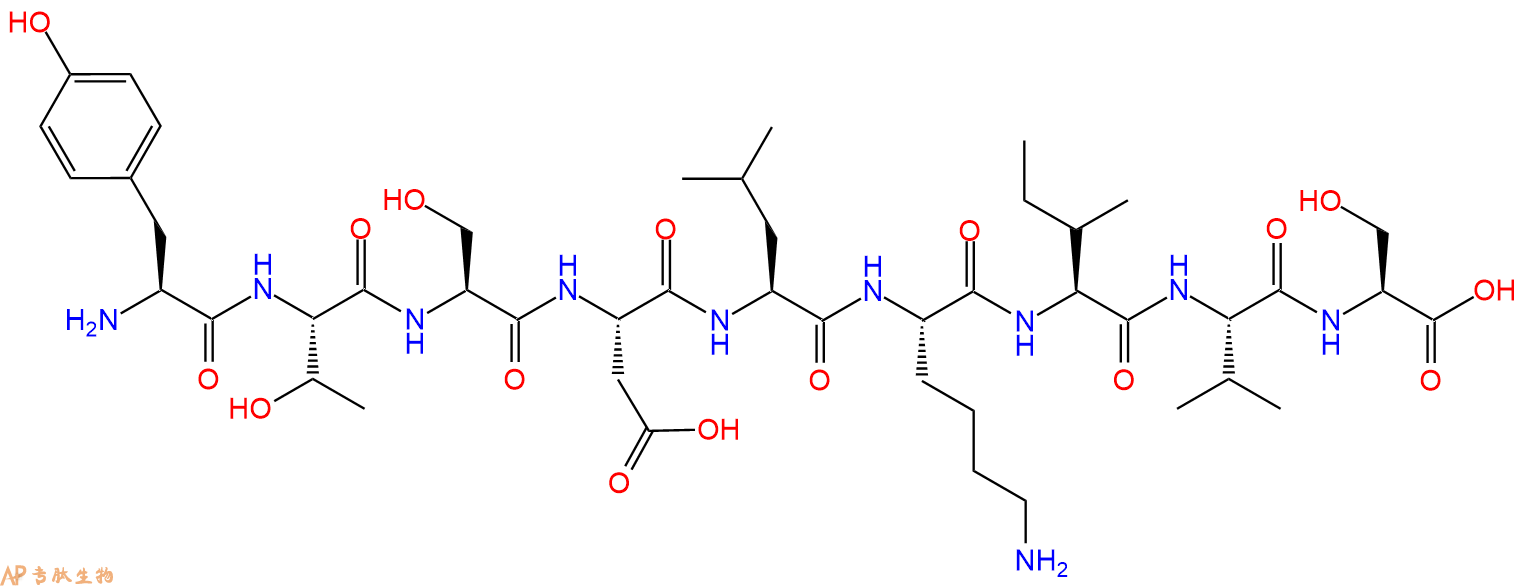 专肽生物产品H2N-Tyr-Thr-Ser-Asp-Leu-Lys-Ile-Val-Ser-OH