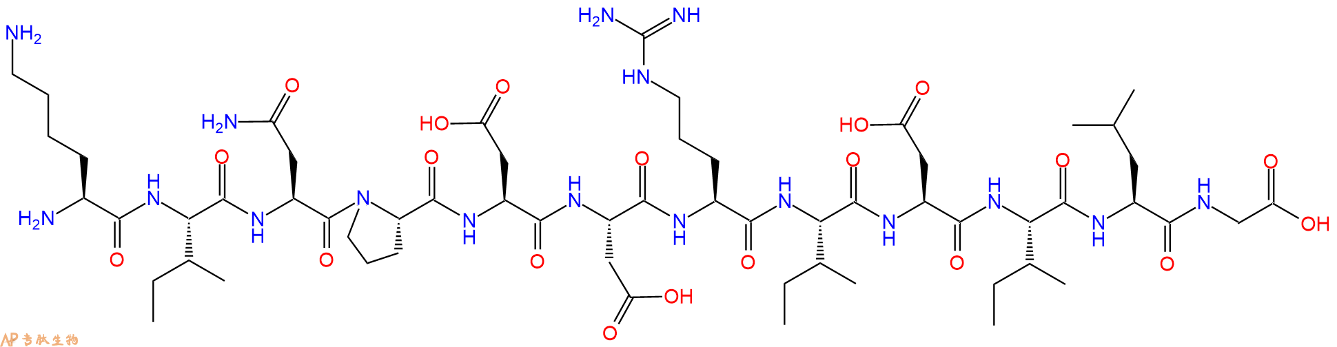 专肽生物产品H2N-Lys-Ile-Asn-Pro-Asp-Asp-Arg-Ile-Asp-Ile-Leu-Gly-OH