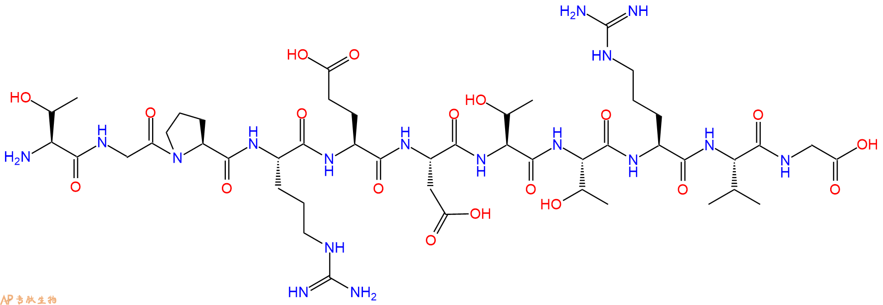 专肽生物产品H2N-Thr-Gly-Pro-Arg-Glu-Asp-Thr-Thr-Arg-Val-Gly-OH