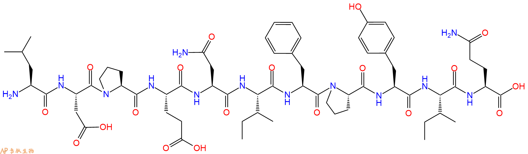 专肽生物产品H2N-Leu-Asp-Pro-Glu-Asn-Ile-Phe-Pro-Tyr-Ile-Gln-OH