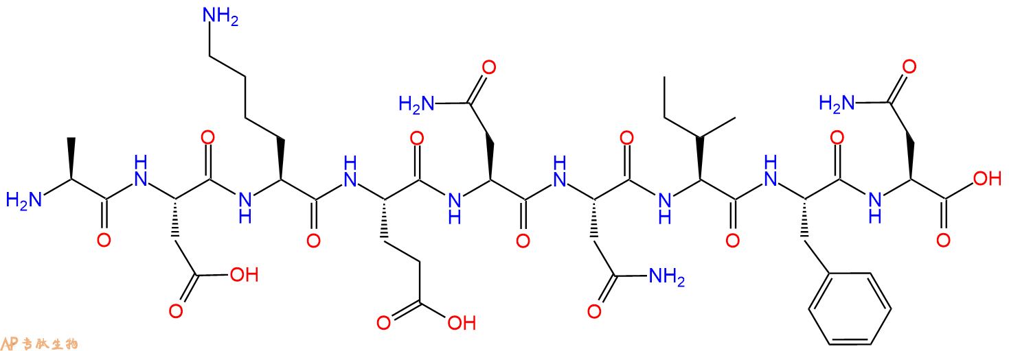 专肽生物产品H2N-Ala-Asp-Lys-Glu-Asn-Asn-Ile-Phe-Asn-OH