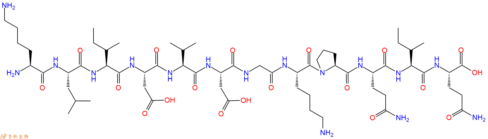 专肽生物产品H2N-Lys-Leu-Ile-Asp-Val-Asp-Gly-Lys-Pro-Gln-Ile-Gln-OH